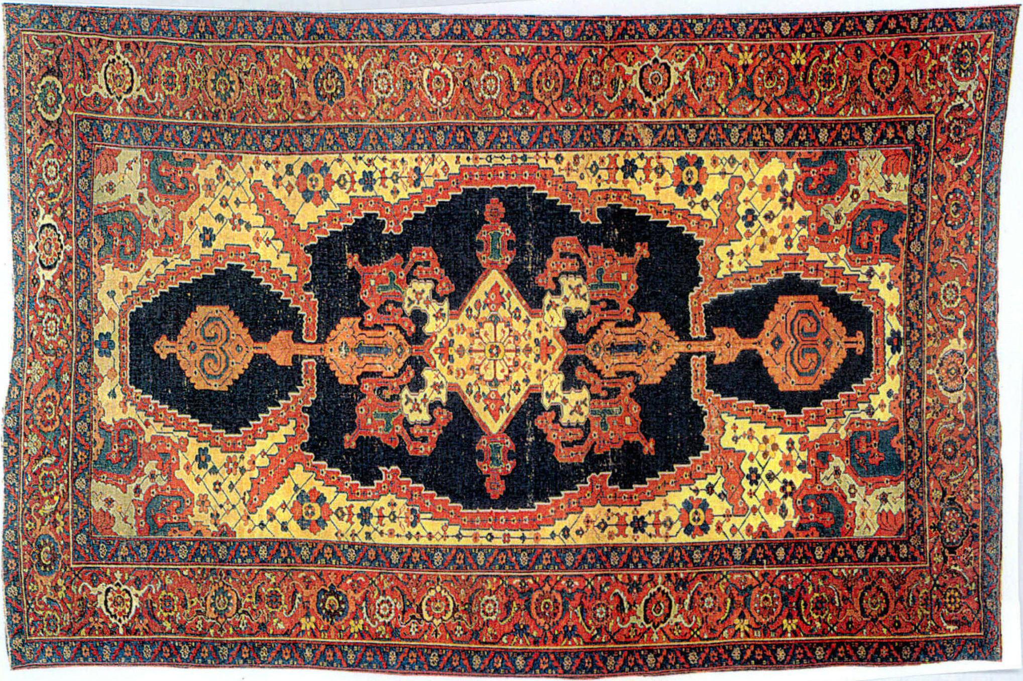 1880年波斯挂毯，图案有似鳄魚形状的设计是其主要特点.